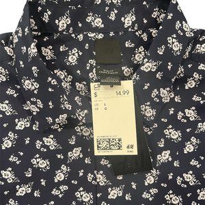 H&M NWT Slim Fit, Floral Print, Button-up Dress Shirt